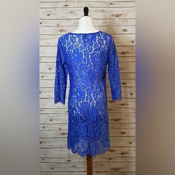 Anthropologie HD in Paris Overture royal blue lace shift dress - Picture 5 of 6